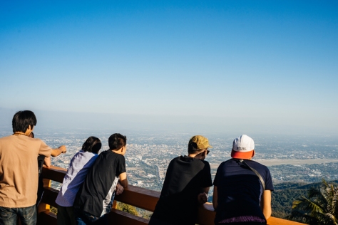 People overseeing Chiang Mai from Doi Suthep view-point