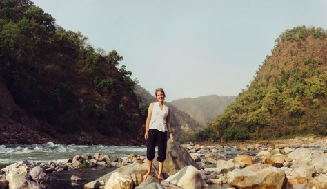 Anna and the Ganges, Rishikesh, India